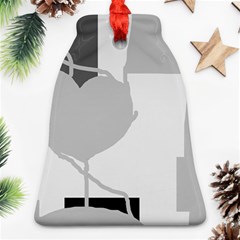 Gray Hart Bell Ornament (2 Sides)