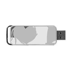 Gray Hart Portable Usb Flash (one Side)