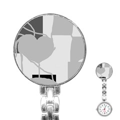 Gray Hart Stainless Steel Nurses Watch by Valentinaart