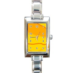 Yellow Decorative Design Rectangle Italian Charm Watch by Valentinaart