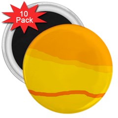 Yellow Decorative Design 3  Magnets (10 Pack)  by Valentinaart