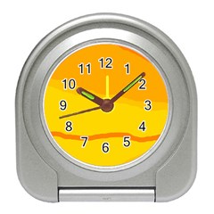 Yellow Decorative Design Travel Alarm Clocks by Valentinaart