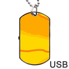 Yellow Decorative Design Dog Tag Usb Flash (one Side) by Valentinaart