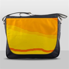 Yellow Decorative Design Messenger Bags by Valentinaart