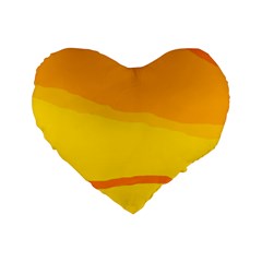 Yellow Decorative Design Standard 16  Premium Heart Shape Cushions by Valentinaart