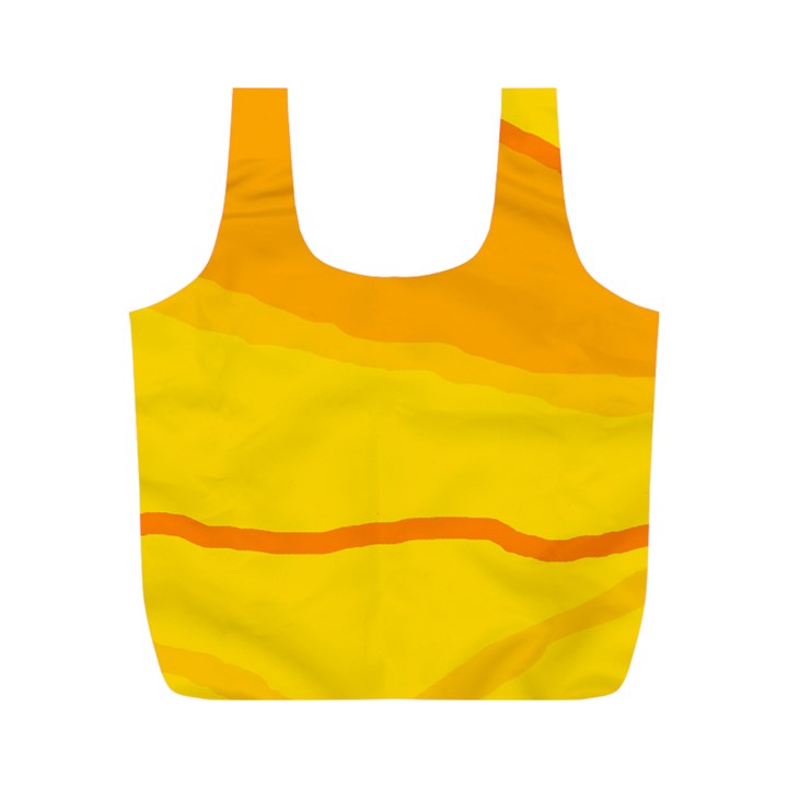 Yellow decorative design Full Print Recycle Bags (M) 