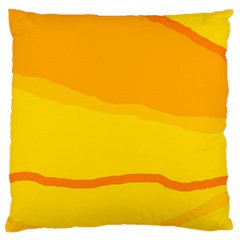 Yellow Decorative Design Large Flano Cushion Case (two Sides)