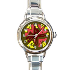 Abstract Design Round Italian Charm Watch by Valentinaart