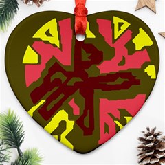 Abstract Design Heart Ornament (2 Sides) by Valentinaart