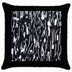 Black And White Elegant Pattern Throw Pillow Case (black) by Valentinaart