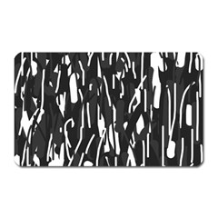 Black And White Elegant Pattern Magnet (rectangular) by Valentinaart