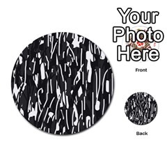 Black And White Elegant Pattern Multi-purpose Cards (round) 