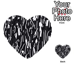 Black And White Elegant Pattern Multi-purpose Cards (heart)  by Valentinaart