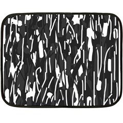 Black And White Elegant Pattern Fleece Blanket (mini)