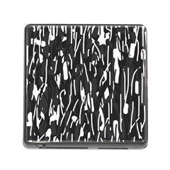 Black And White Elegant Pattern Memory Card Reader (square) by Valentinaart