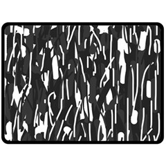 Black And White Elegant Pattern Fleece Blanket (large) 