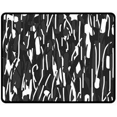 Black And White Elegant Pattern Fleece Blanket (medium) 