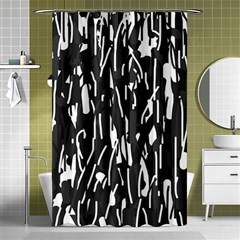 Black And White Elegant Pattern Shower Curtain 48  X 72  (small) 