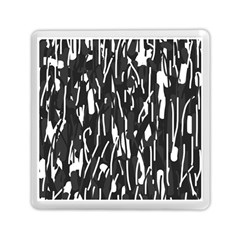 Black And White Elegant Pattern Memory Card Reader (square)  by Valentinaart