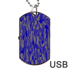 Plue Decorative Pattern  Dog Tag Usb Flash (two Sides)  by Valentinaart