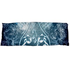 Music, Decorative Clef With Floral Elements In Blue Colors Body Pillow Case (dakimakura)