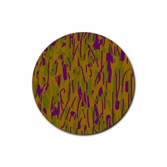 Decorative Pattern  Rubber Coaster (round)  by Valentinaart