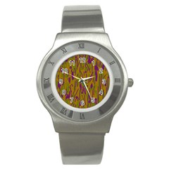 Decorative Pattern  Stainless Steel Watch by Valentinaart