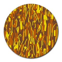 Yellow Pattern Round Mousepads by Valentinaart