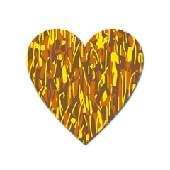 Yellow Pattern Heart Magnet by Valentinaart