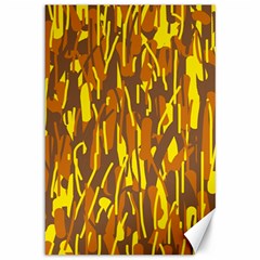 Yellow Pattern Canvas 12  X 18   by Valentinaart