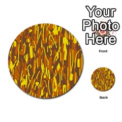 Yellow Pattern Multi-purpose Cards (round) 