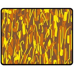 Yellow Pattern Fleece Blanket (medium)  by Valentinaart