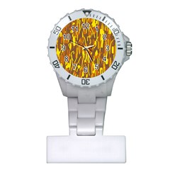 Yellow Pattern Plastic Nurses Watch by Valentinaart