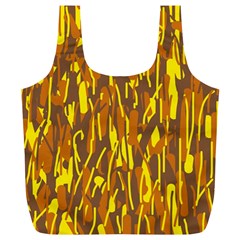 Yellow Pattern Full Print Recycle Bags (l)  by Valentinaart