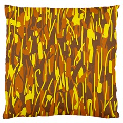 Yellow Pattern Large Flano Cushion Case (one Side)