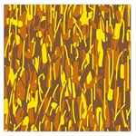 Yellow pattern Large Satin Scarf (Square) Front