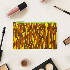 Yellow Pattern Cosmetic Bag (xs) by Valentinaart