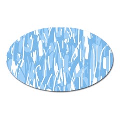 Blue Pattern Oval Magnet by Valentinaart