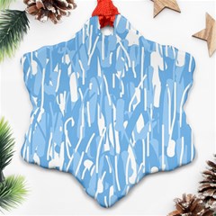 Blue Pattern Snowflake Ornament (2-side)