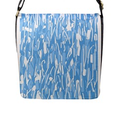 Blue Pattern Flap Messenger Bag (l)  by Valentinaart