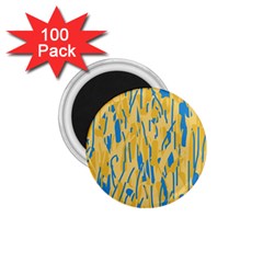 Yellow And Blue Pattern 1 75  Magnets (100 Pack)  by Valentinaart