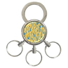 Yellow And Blue Pattern 3-ring Key Chains by Valentinaart