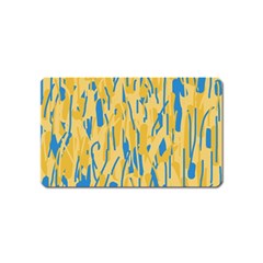 Yellow And Blue Pattern Magnet (name Card) by Valentinaart