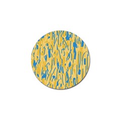 Yellow And Blue Pattern Golf Ball Marker by Valentinaart