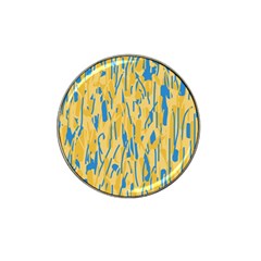 Yellow And Blue Pattern Hat Clip Ball Marker by Valentinaart