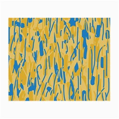 Yellow And Blue Pattern Small Glasses Cloth (2-side) by Valentinaart