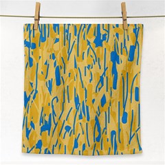 Yellow And Blue Pattern Face Towel by Valentinaart