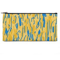 Yellow And Blue Pattern Pencil Cases by Valentinaart