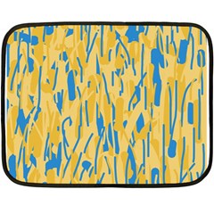 Yellow And Blue Pattern Double Sided Fleece Blanket (mini)  by Valentinaart