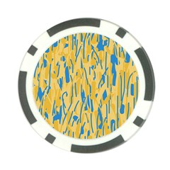 Yellow And Blue Pattern Poker Chip Card Guards (10 Pack)  by Valentinaart